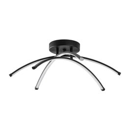 Opviq Lámpara de araña de metal negra con LED de 28W